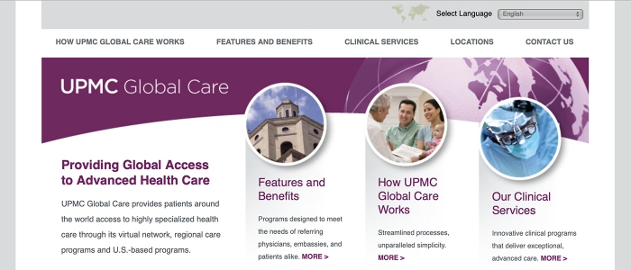 Visit the UPMC Global Care Website