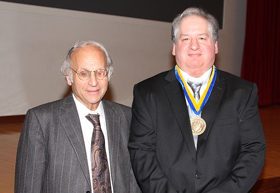 School of Medicine dean Arthur Levine with Ed Dixon