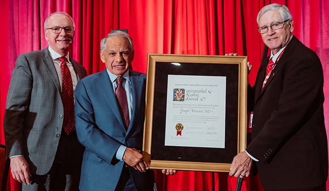 Dr. Joseph Maroon receives award from Indiana University School of Medicine.